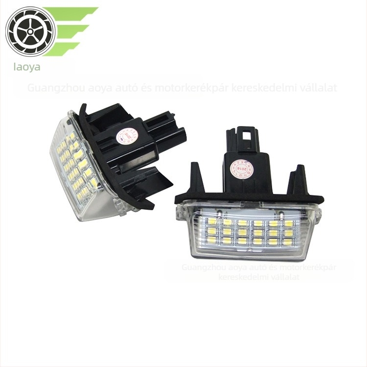 Toyota Yaris, Corolla, Camry rendszámtábla világítás – PC+műanyag kivitel, 12V, 0,3W, LED 2835, élettartam 50 000 óra, kompatibil a Corolla, Yaris, Camry, Prius, Vitz