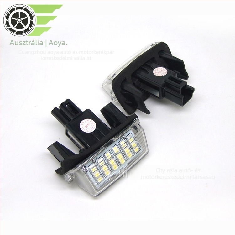Toyota Yaris, Corolla, Camry rendszámtábla világítás – PC+műanyag kivitel, 12V, 0,3W, LED 2835, élettartam 50 000 óra, kompatibil a Corolla, Yaris, Camry, Prius, Vitz
