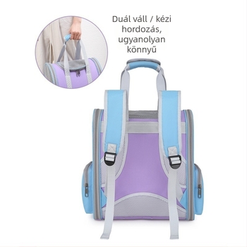 Kisállat hátizsák, könnyű, lélegző, poliészter, kapacitás 6,5 kg-ig, utazáshoz