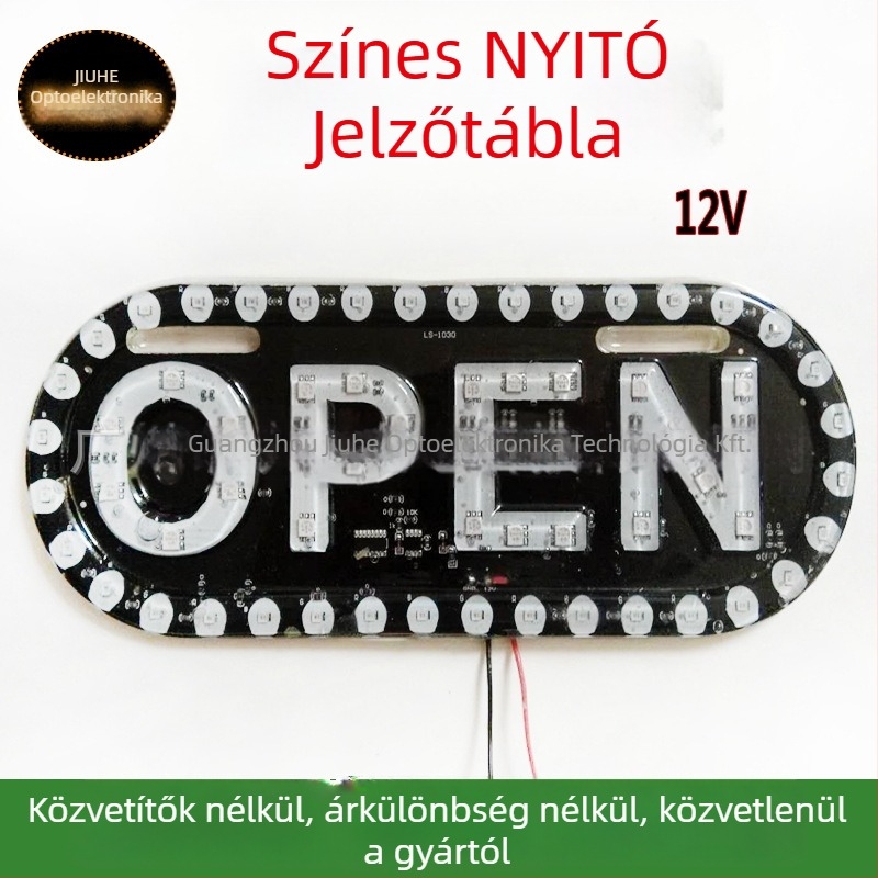 LED OPEN jelzőfény motorkerékpár taxi üzletfelirathoz, univerzális modell, 12V, 5W