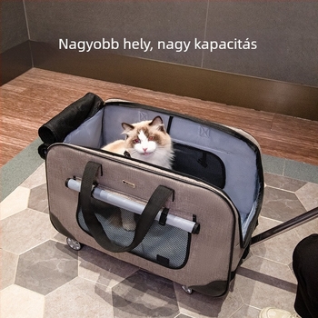 DODOPET Kisállat trolikocsi hordozó, levehető macska- és kutyatáskával, szélvédett