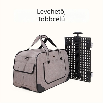 DODOPET Kisállat trolikocsi hordozó, levehető macska- és kutyatáskával, szélvédett