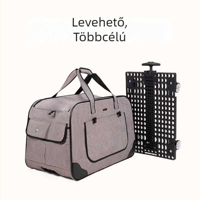 DODOPET Kisállat trolikocsi hordozó, levehető macska- és kutyatáskával, szélvédett