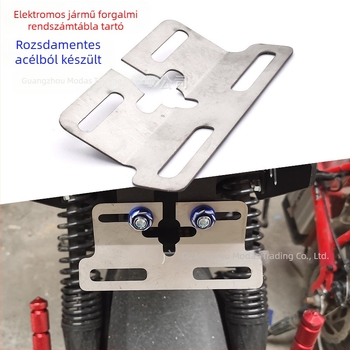 Rozsdamentes acélból készült forgalmi rendszám-tartó elektromos járműhöz, hátsó lámpa tartóval — Xiao Niu 009