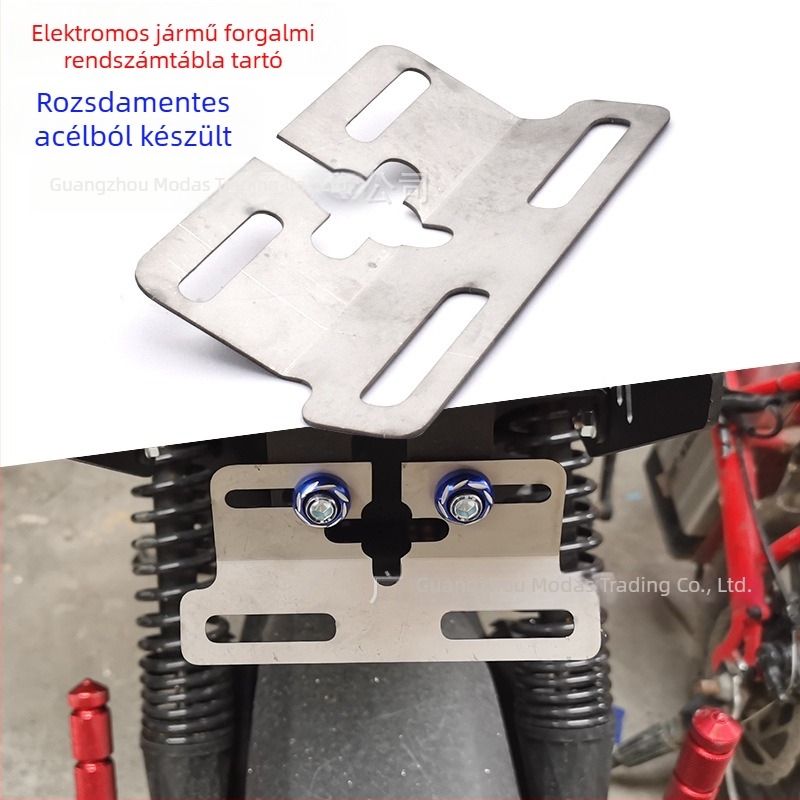 Rozsdamentes acélból készült forgalmi rendszám-tartó elektromos járműhöz, hátsó lámpa tartóval — Xiao Niu 009