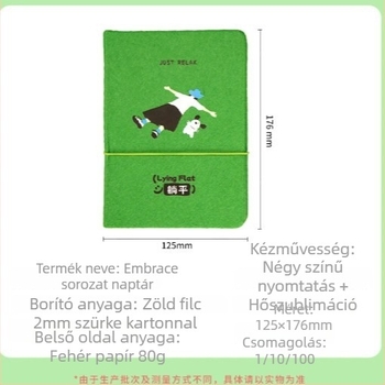 Happy belt márkájú jegyzetfüzet, papírból készült borító, French-fold kötés, nyersfa rostból készült papír, 50–100 oldal.