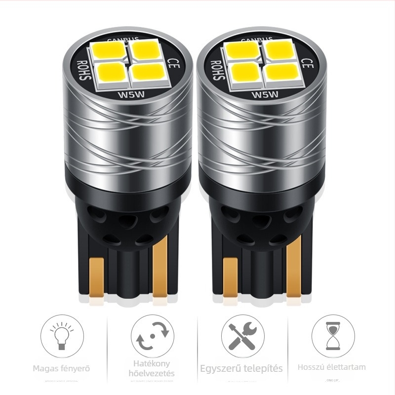 T10 2835-4SMD LED rendszámtábla világítás, 3W, DC12-24V, 300LM, 6500K, 50000H
