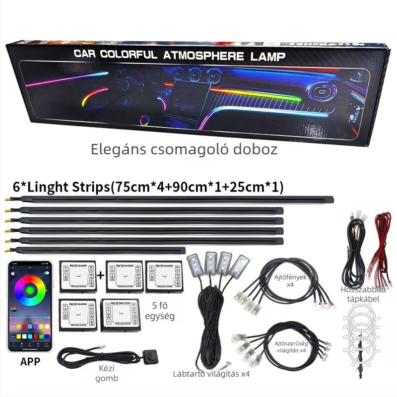 Autó hátsó lámpa rejtett akril RGB belső hangulatvilágítással, anyag akril LED, 12V, 5W, áram 0.3A, modell One Drag Eighteen RGB
