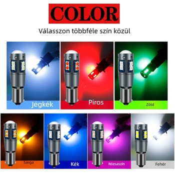 LED BA9S 3030 10SMD autó olvasólámpa alumínium házban, fehér fény