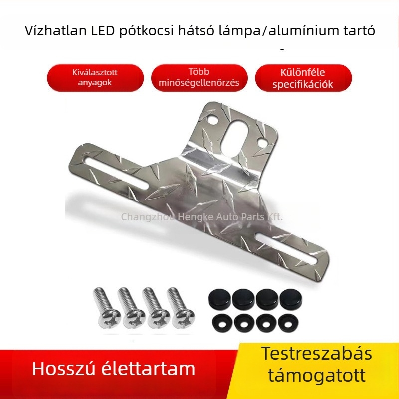 Vontató LED vízálló hátsó lámpa vas-plasztik házzal — 10–30V, 0.4W, élettartam 50 000 óra, 6000K, Tartozék PZ-09