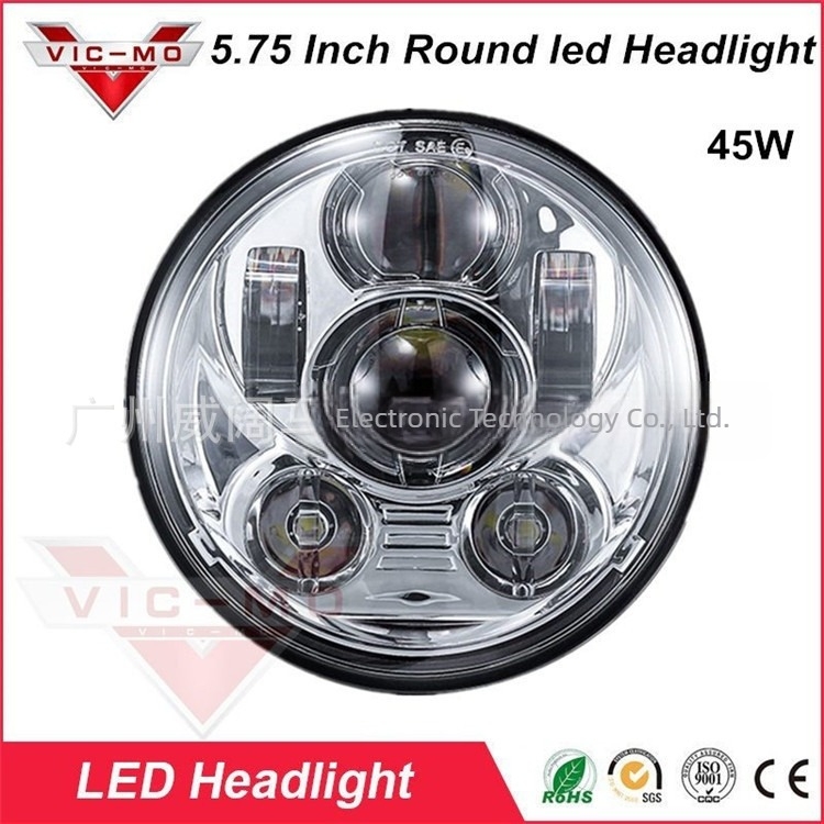Harley-Davidson motorkerékpárhoz 5,75 hüvelykes LED első lámpa, 6 LED-modullal