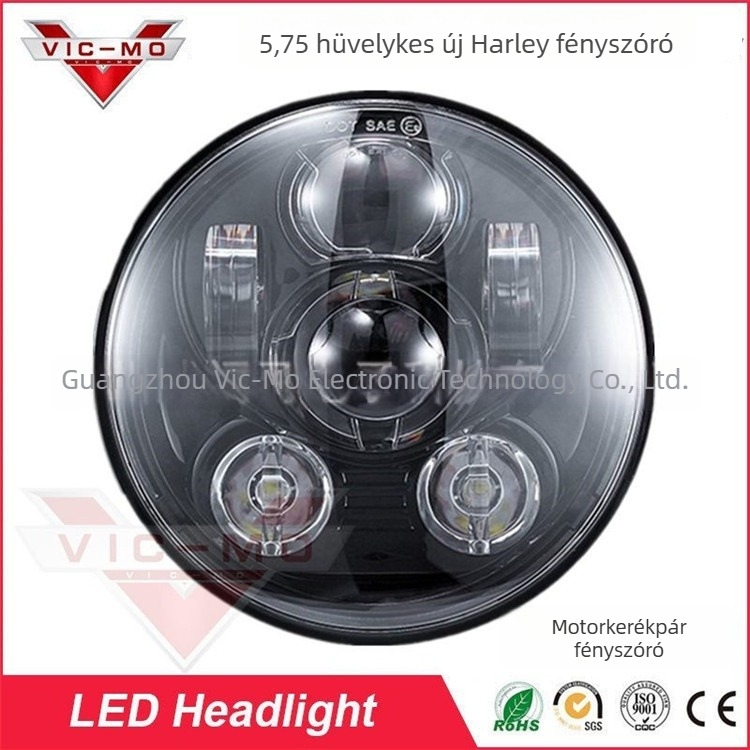 Harley-Davidson motorkerékpárhoz 5,75 hüvelykes LED első lámpa, 6 LED-modullal