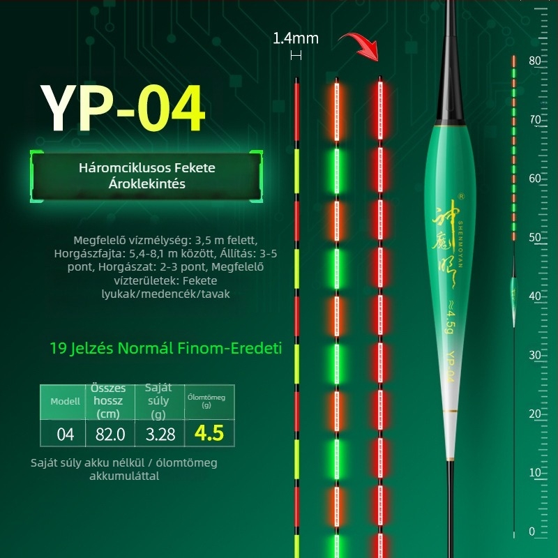 Horgász úszó világítótesttel, kettős használat, anti-szél és anti-hullám, vastag farok • Anyag: kompozit anyag • Márka: Default Item