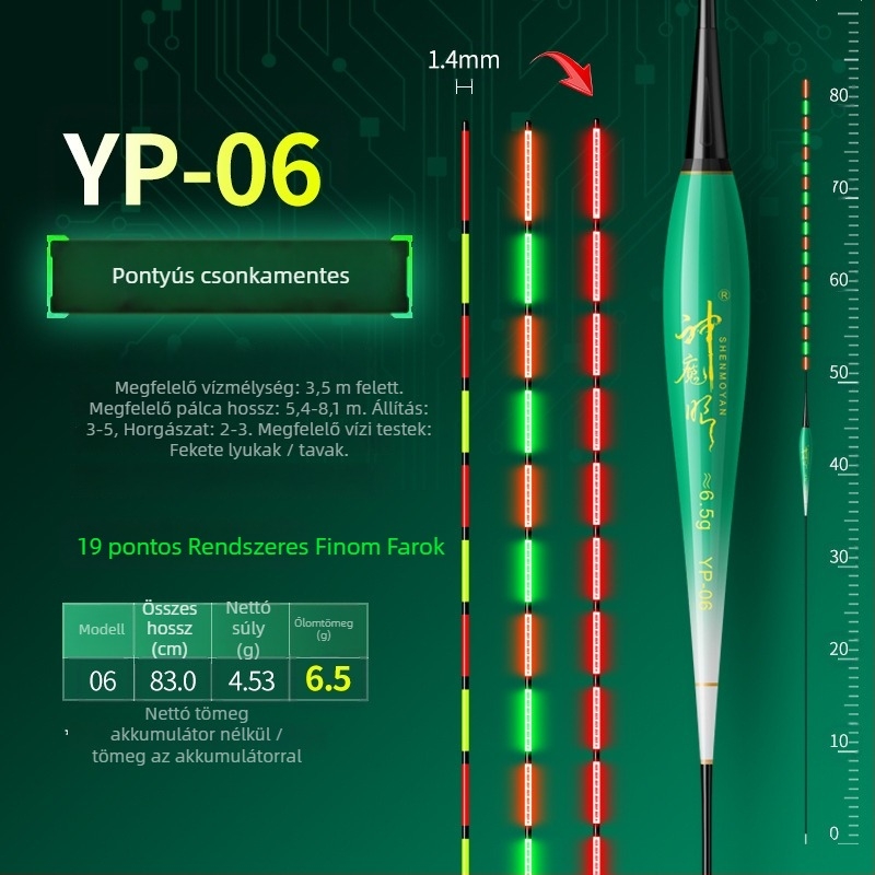 Horgász úszó világítótesttel, kettős használat, anti-szél és anti-hullám, vastag farok • Anyag: kompozit anyag • Márka: Default Item