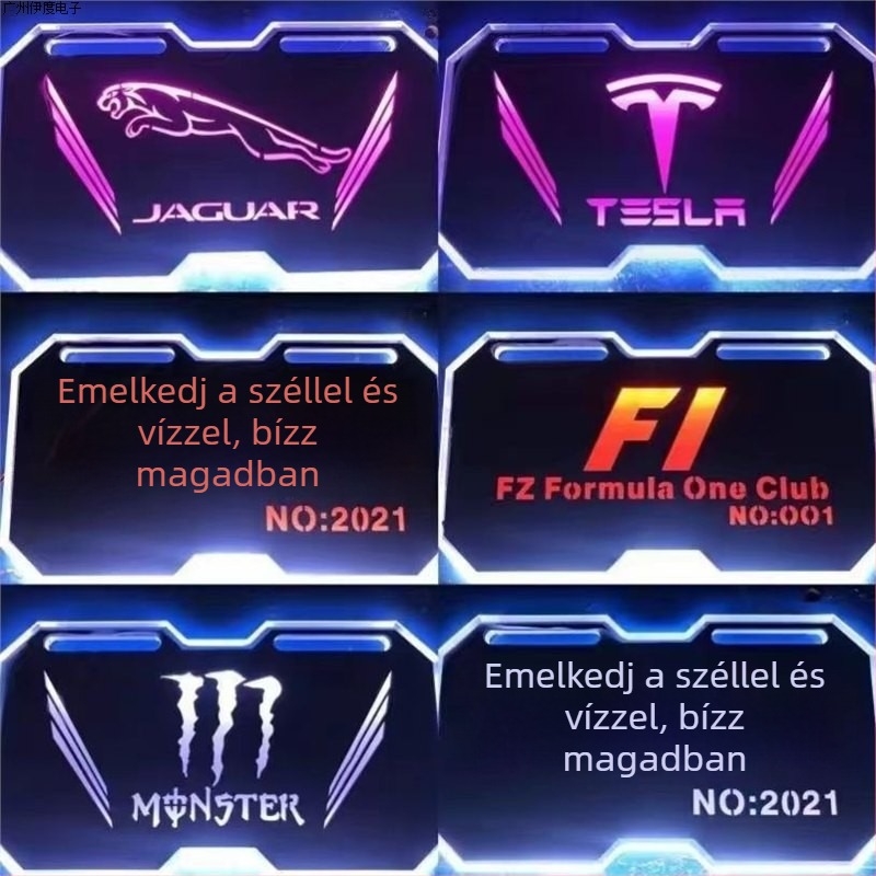Hátsó rendszámkeret világítással motorkerékpárokhoz és elektromos járművekhez, akril, modell MKS-4432, teljesítmény 1W, feszültség 5V