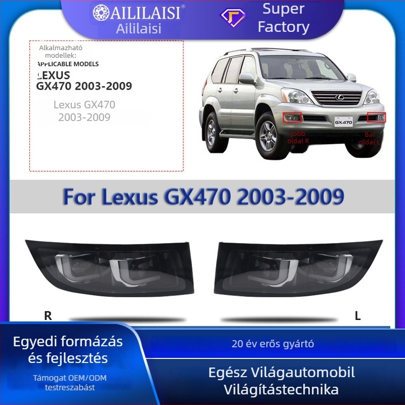 LX470 LED ködlámpa nappali menetfénnyel és indexszel a Lexus LX470-hez (2003–2009), 55W, 12V, 6000 lm