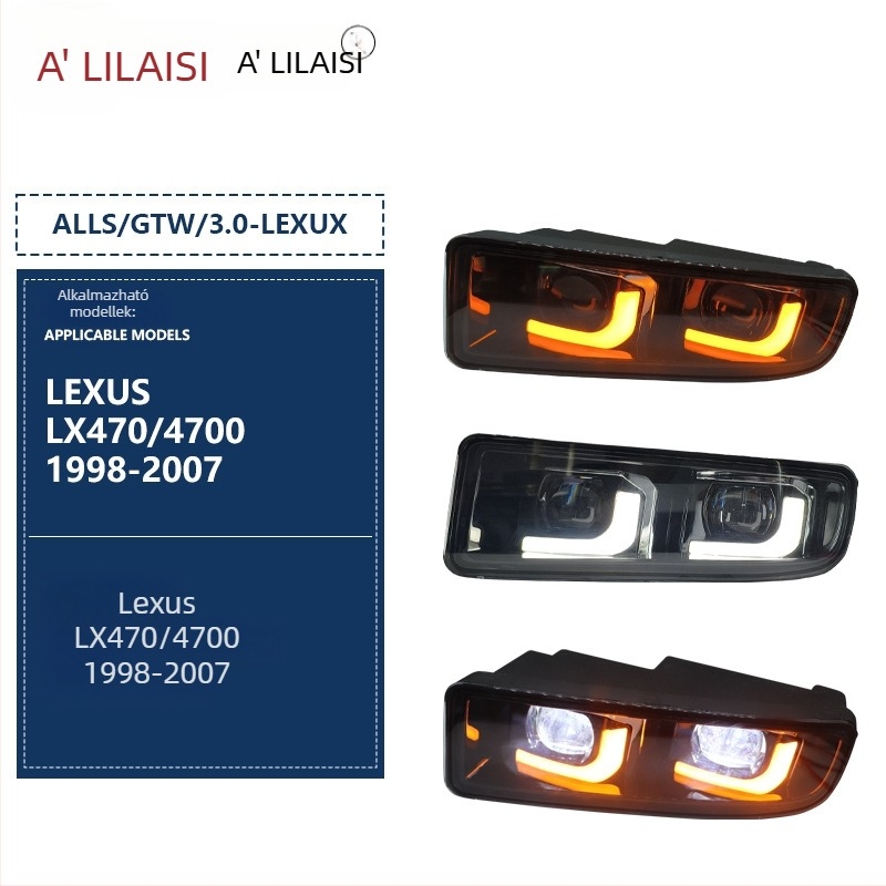 LX470 LED ködlámpa nappali menetfénnyel és indexszel a Lexus LX470-hez (2003–2009), 55W, 12V, 6000 lm