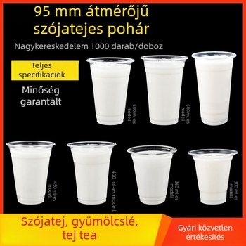 Egyszer használatos műanyag pohár mungóbab leves csomagolásához, 95 mm átmérő, 201-300 ml