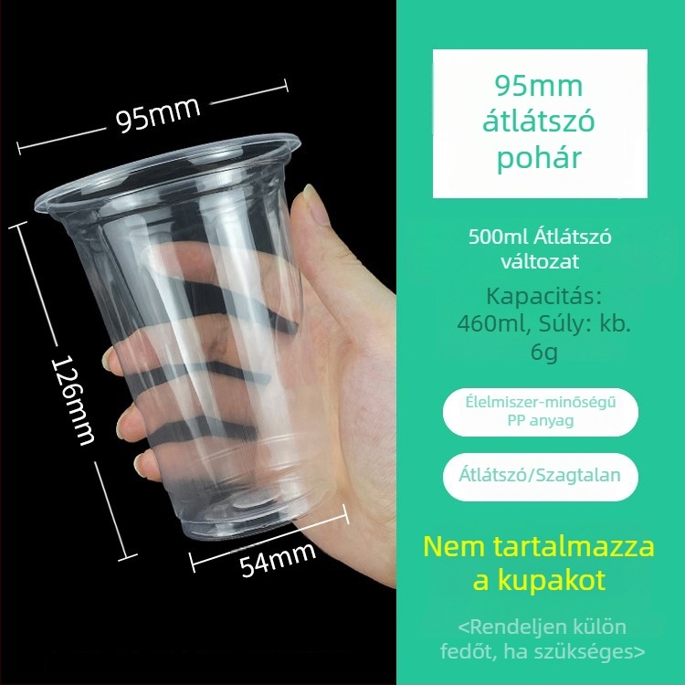 Egyszer használatos műanyag pohár mungóbab leves csomagolásához, 95 mm átmérő, 201-300 ml