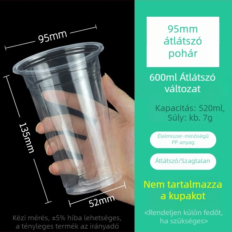 Egyszer használatos műanyag pohár mungóbab leves csomagolásához, 95 mm átmérő, 201-300 ml