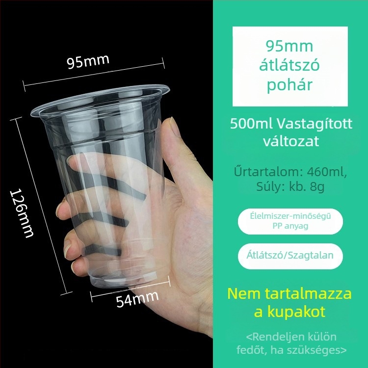 Egyszer használatos műanyag pohár mungóbab leves csomagolásához, 95 mm átmérő, 201-300 ml