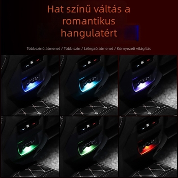 USB autó belső világítás LED RGB több üzemmóddal, mini éjszakai lámpa a belső térhez