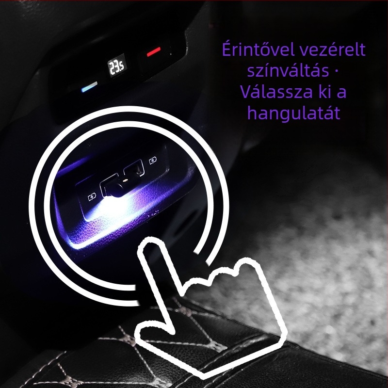 USB autó belső világítás LED RGB több üzemmóddal, mini éjszakai lámpa a belső térhez