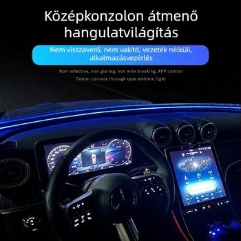 Univerzális autó első szélvédő LED környezeti világítása alkalmazásvezérléssel, színváltó USB műszerfal fénycsík