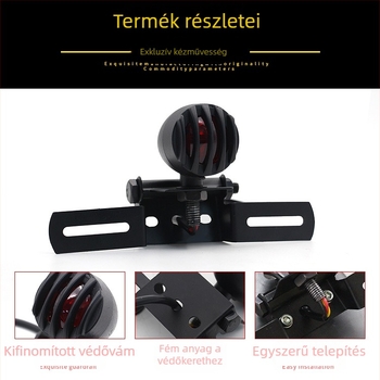 Harley motorkerékpárhoz való LED fém hátsó lámpa, 12V, 5W, élettartam 30 000 óra
