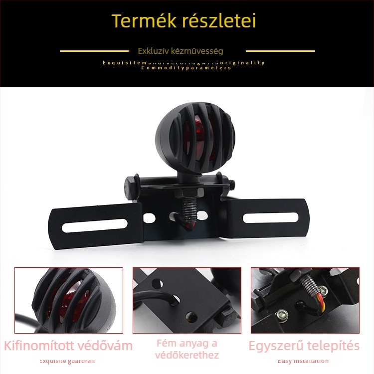 Harley motorkerékpárhoz való LED fém hátsó lámpa, 12V, 5W, élettartam 30 000 óra