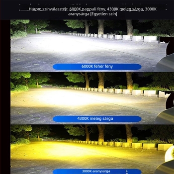 Nyolcszögletű LED autófényszórók 360°-os világítással, réz hővezetővel, X7 modell, H7 LED