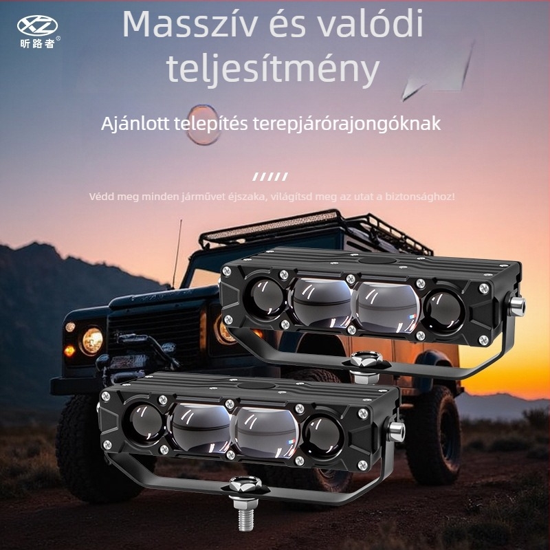 M6X lézeres autóreflektor – alumínium ötvözet, 100W, 12V, 8000 lm, IP68, minden járműhöz