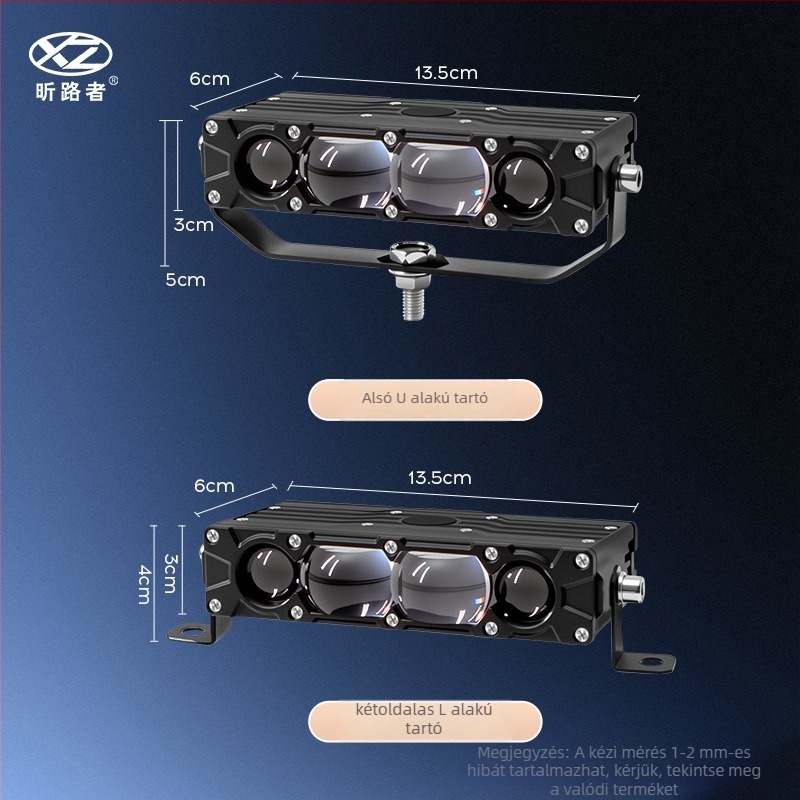 M6X lézeres autóreflektor – alumínium ötvözet, 100W, 12V, 8000 lm, IP68, minden járműhöz