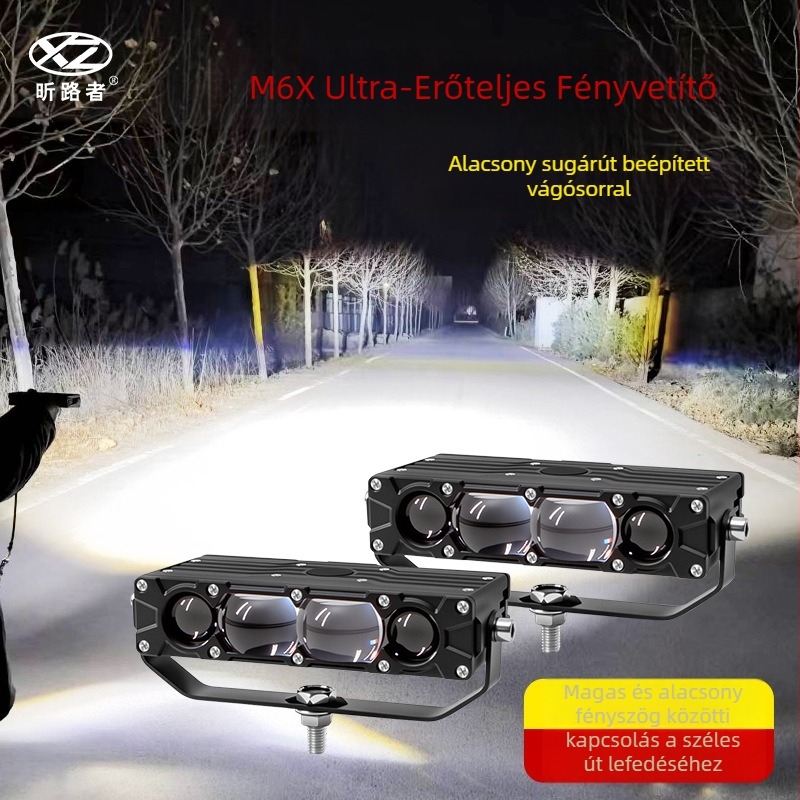 M6X lézeres autóreflektor – alumínium ötvözet, 100W, 12V, 8000 lm, IP68, minden járműhöz
