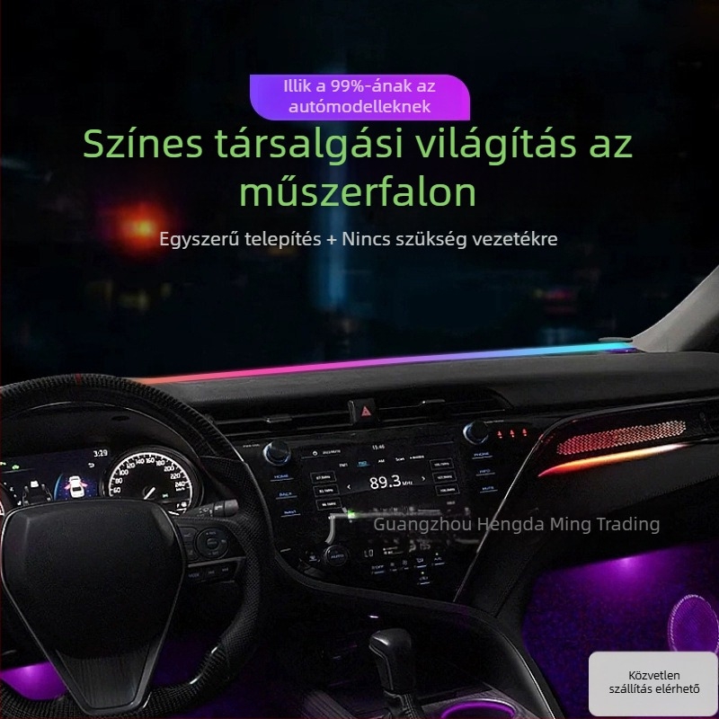 Műszerfal környezeti LED világítás — USB-táplálás, beépített telepítés, PC anyag (5V, 0.2A)