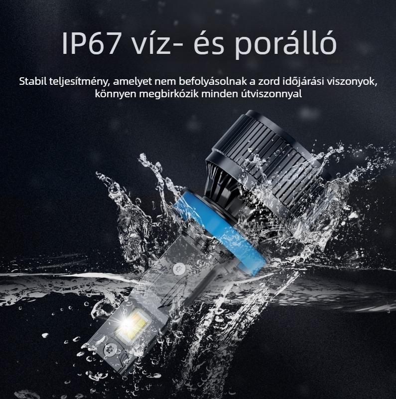 C8S háromszínű LED autófényszórók, 60W, 12V, elülső LED lámpák fókuszált fénnyel