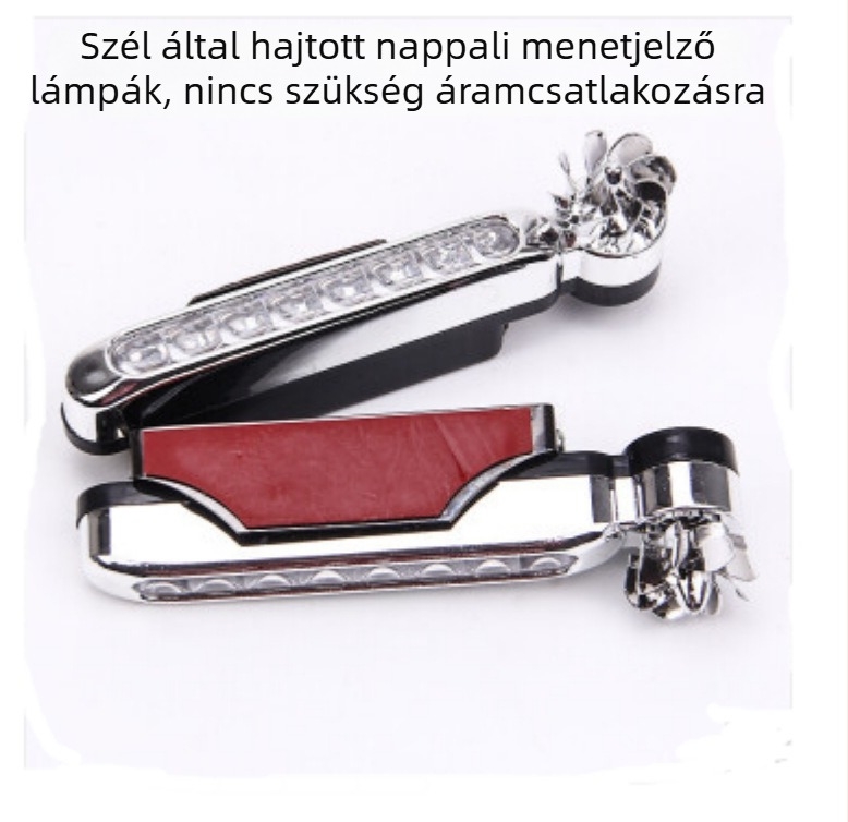 Autógrille LED szélenergiás világítás, nappali fény, több színű, vezeték nélküli