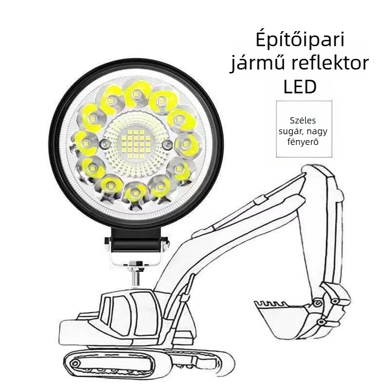 LED tető lámpa ásógéphez, diffúz fény a karon, vízálló és ütésálló, 12–24V univerzális