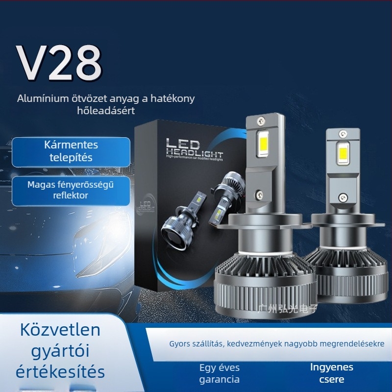 LED autóvilágítás beépített magas- és alacsony fényszóróval, 130W, 12V, 6000LM, IP68, élettartam ≥50 000 óra