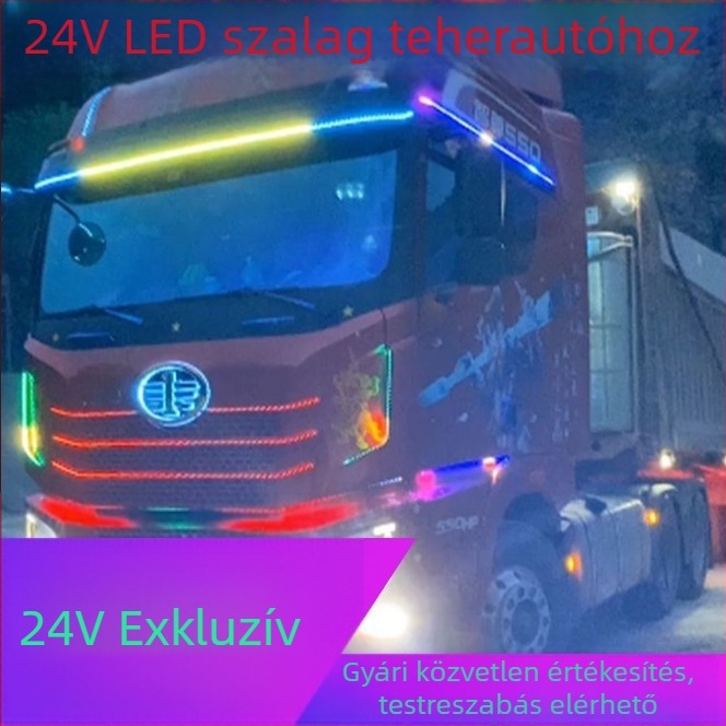 24V teherautó - első grill világítással, többszínű villogó fények, napellenző védőlámpa és Ranger dekoratív lámpa