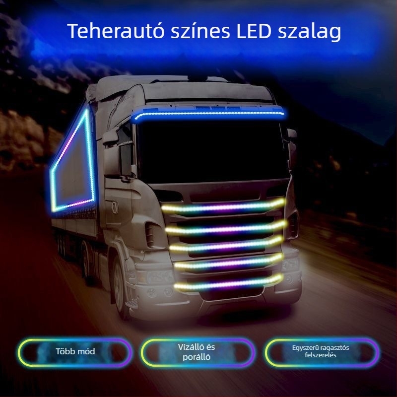 24V teherautó - első grill világítással, többszínű villogó fények, napellenző védőlámpa és Ranger dekoratív lámpa