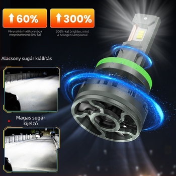 Univerzális LED autó lámpa — nagy fényerő, kompatibilis H1/H3/H4/9003/H7/H11/H9/H8/9012/9005/H10/HB3/9006; 100W/set, 9-60V, 10000LM, IP68