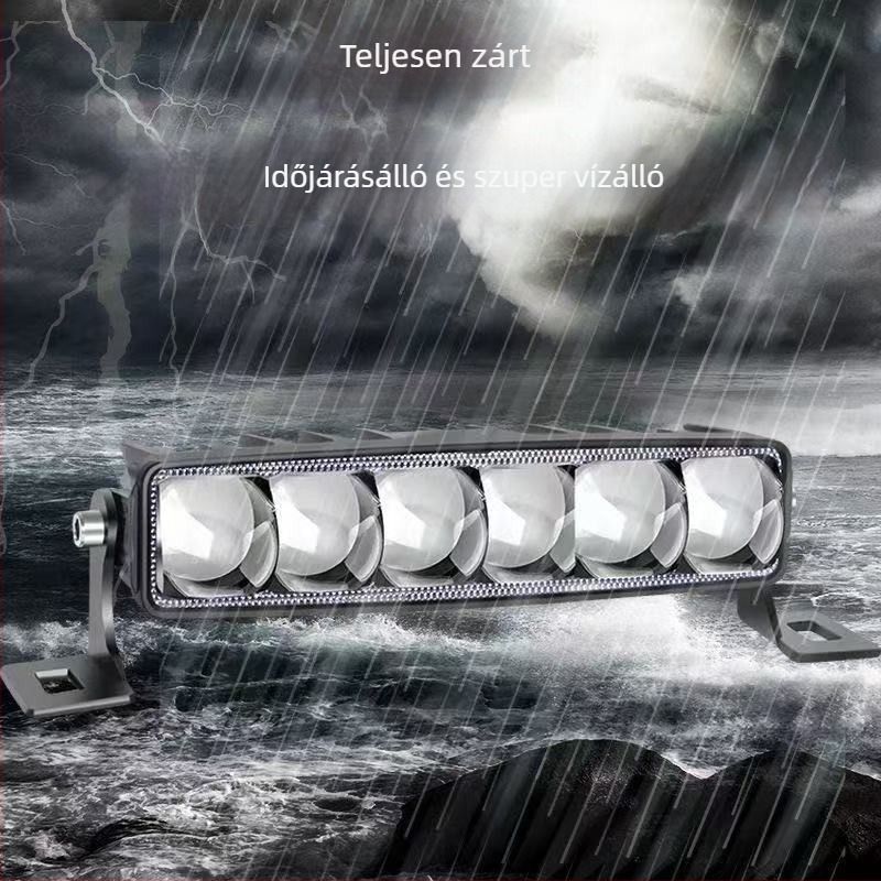Autó LED magasfényű ágyúfény grill lézerfénnyel, off-road járművekhez, nagy teherautókhoz és motorkerékpárokhoz – előre szerelve a lökhárítóra