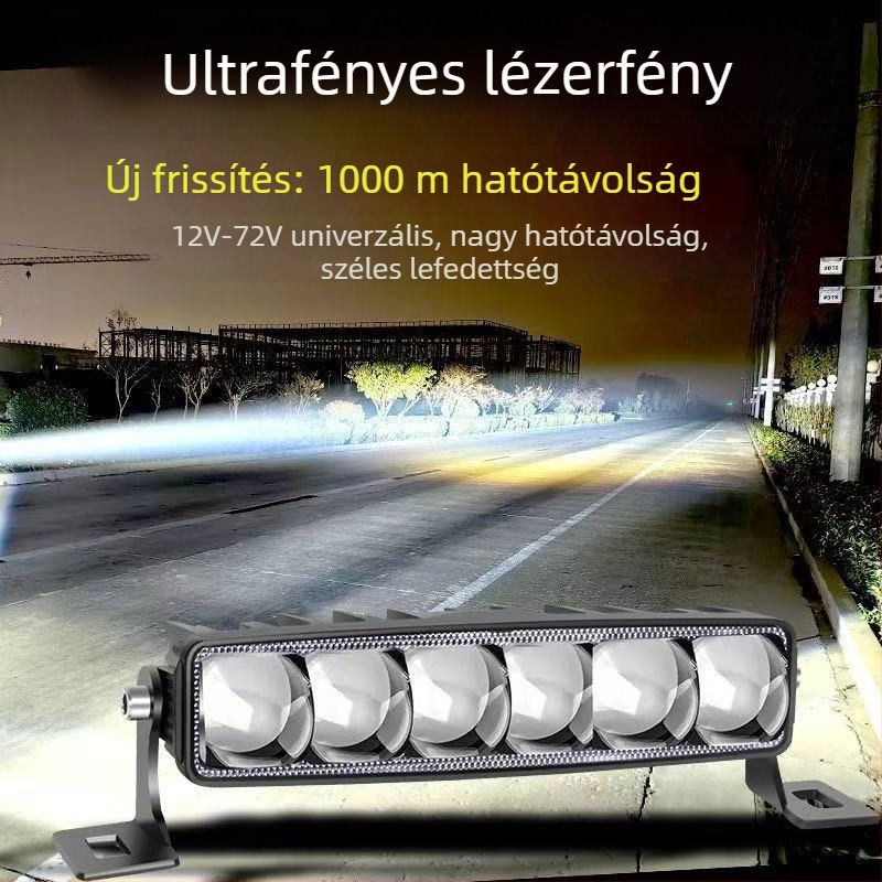 Autó LED magasfényű ágyúfény grill lézerfénnyel, off-road járművekhez, nagy teherautókhoz és motorkerékpárokhoz – előre szerelve a lökhárítóra