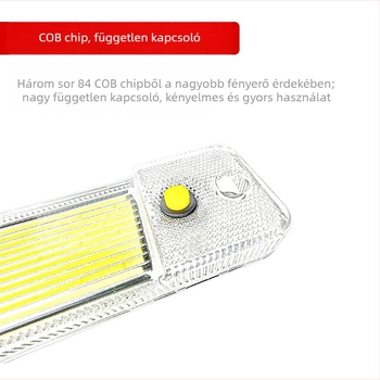 12-24V COB LED panel belső világításhoz, 84 LED-del, nagy fényerő, vékony profil fedéllel, autó- és teherautó módosításához