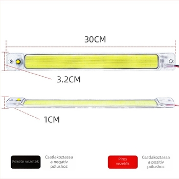 12-24V COB LED panel belső világításhoz, 84 LED-del, nagy fényerő, vékony profil fedéllel, autó- és teherautó módosításához
