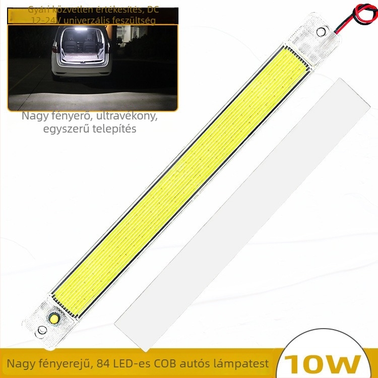 12-24V COB LED panel belső világításhoz, 84 LED-del, nagy fényerő, vékony profil fedéllel, autó- és teherautó módosításához