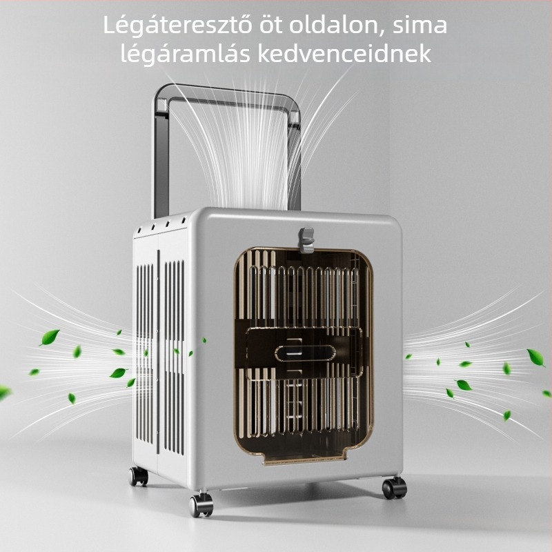 Macska utazó kerekes táska, összecsukható, lélegző műanyag szállító, kapacitás 18, alkalmas 3–5 kg testsúlyhoz