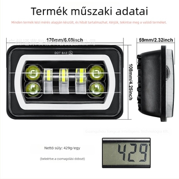 LED munkalámpa Jeep Wranglerhez Angel Eye-val — öntött alumínium ház, IP67, 24V, 55W, 7 LED