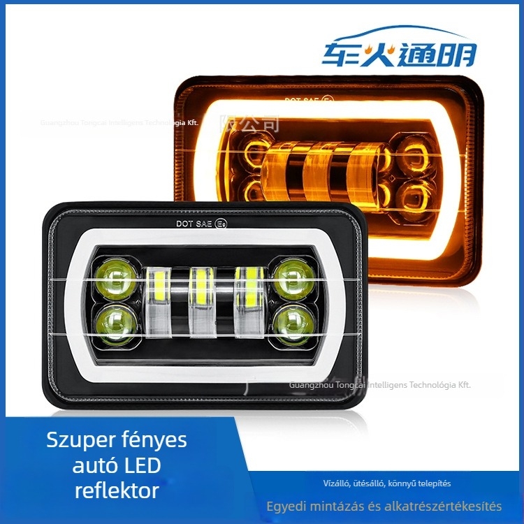 LED munkalámpa Jeep Wranglerhez Angel Eye-val — öntött alumínium ház, IP67, 24V, 55W, 7 LED